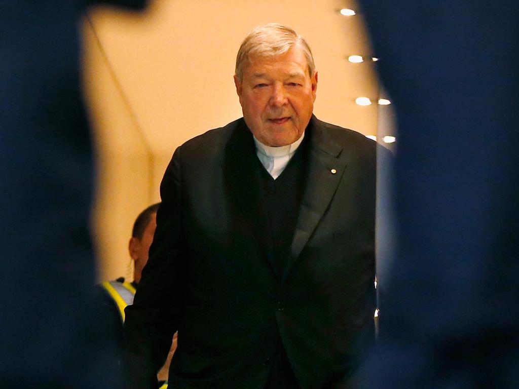 Cardinal George Pell at Melbourne Magistrates' Court in 2017 facing multiple allegations of sexual assault. Pope Frances put safeguarding children at the centre of the church. Picture: Getty Images