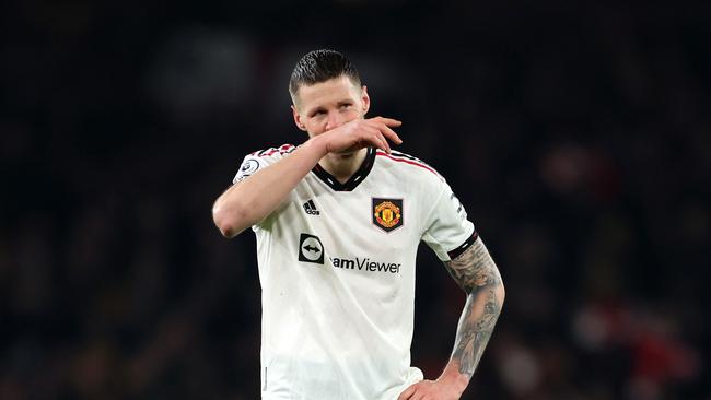 LONDON, ENGLAND - JANUARY 22: Wout Weghorst of Manchester United reacts after the Premier League match between Arsenal FC and Manchester United at Emirates Stadium on January 22, 2023 in London, England. (Photo by Catherine Ivill/Getty Images)