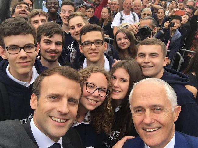 The two leaders posed for selfies in Sydney yesterday. Picture: Instagram