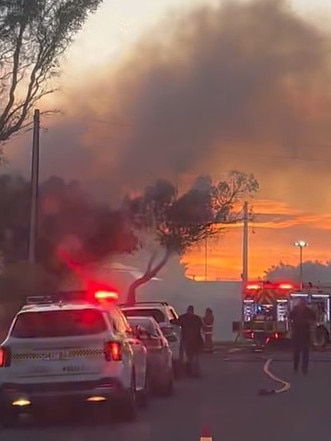 A home and a car have been destroyed as a structure fire ripped through a house in Adelaide’s south. Picture: Supplied