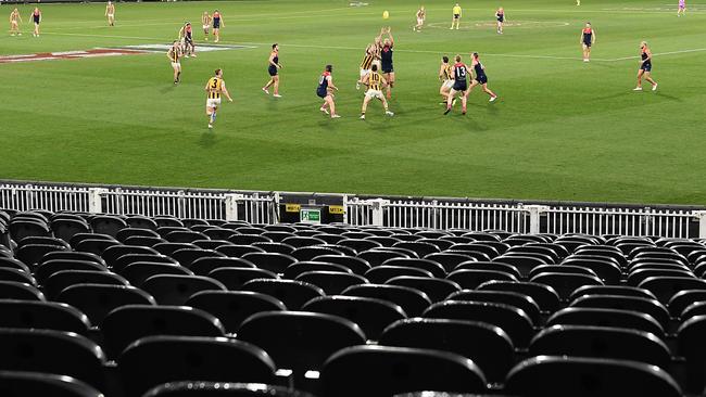 Meanwhile, that same weekend in Melbourne, Victoria, was spent in lockdown. Picture: Quinn Rooney/Getty Images