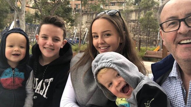 The whole clan … Smith with son Morgan, daughter Ashley and twin sons Henry and Aengus. Source: Instagram/chrissmithradio