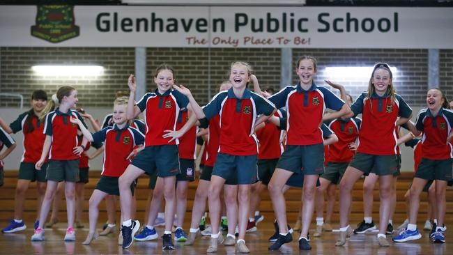 32 members of Glenhaven Public School’s dance troupe will be making their Eisteddfod debuts. Picture: Sam Ruttyn