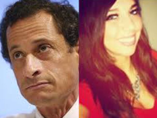 Anthony Weiner and Sydney Leathers were sending sexually explicit tweets to each other. Picture: Supplied