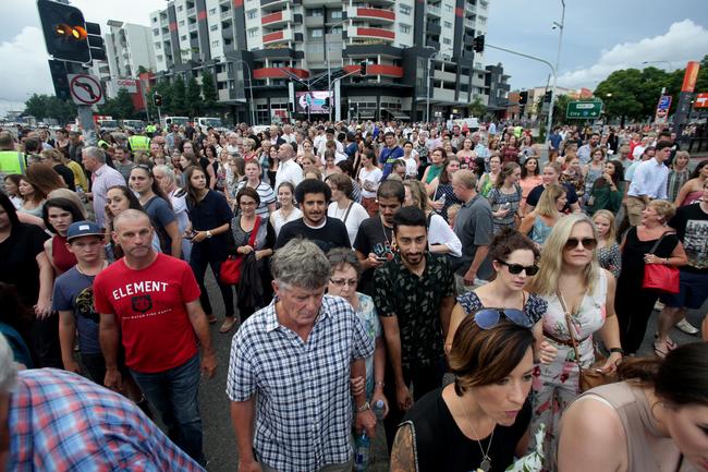 Fans near Gate 2 wait for the Adele concert at the Gabba to start - Photo Steve Pohlner