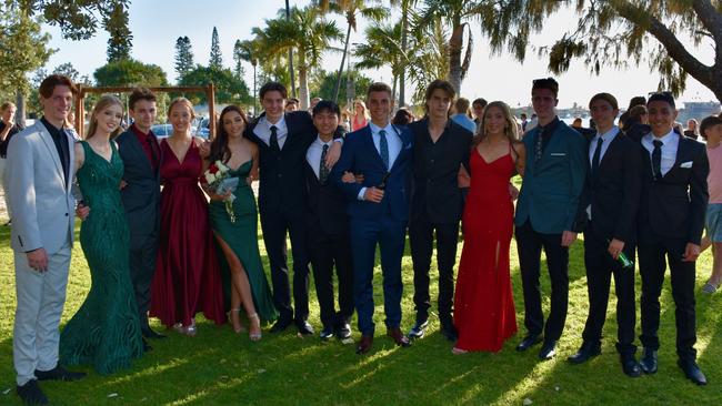 Suncoast Christian College students and parents gather at La Balsa Park for photos ahead of the formal at The Events Centre, Caloundra.