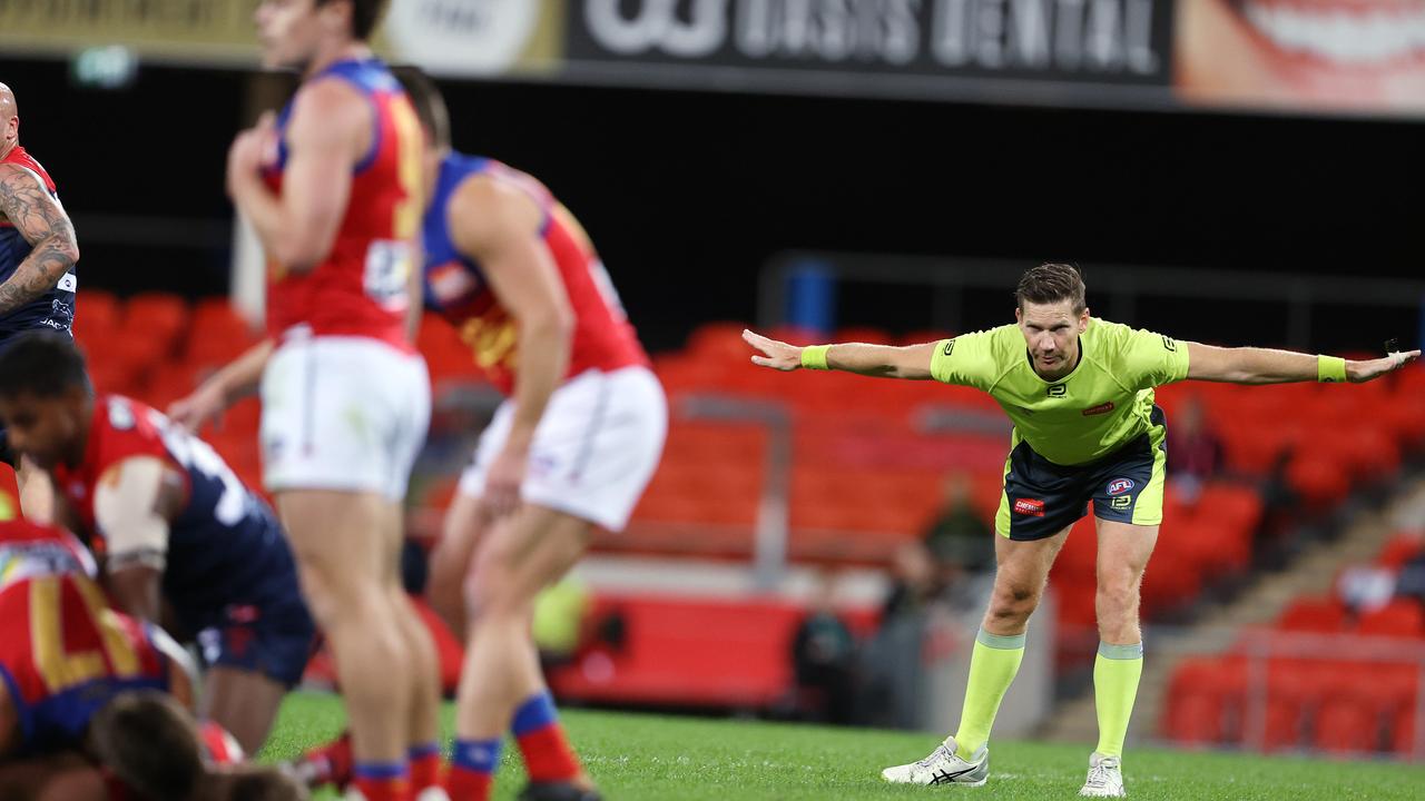 Umpires are paying more holding the ball free kicks. Picture: Michael Klein