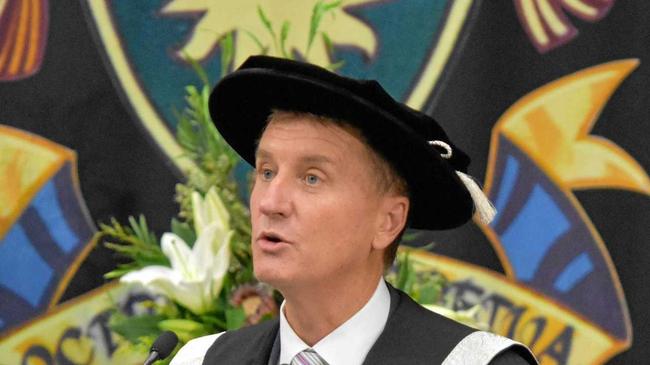 Professor Nick Klomp (new CQUni Vice-Chancellor) at his installation ceremony. Picture: contributed