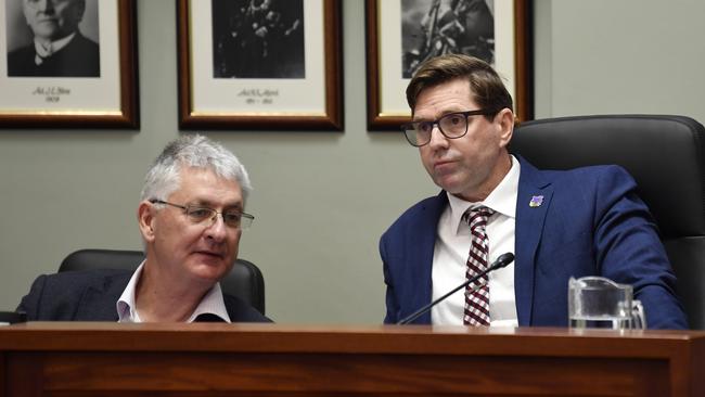 Chief executive Brian Pidgeon (left) and mayor Geoff McDonald. Picture: Kevin Farmer