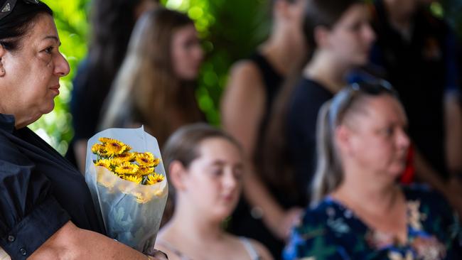 Hundreds attended the funeral service for Nightcliff Friendly Grocer owner Linford Feick on Wednesday, May 7 at Resthaven Chapel. Picture: Pema Tamang Pakhrin