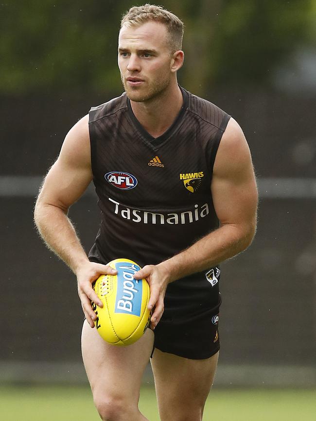 Tom Mitchell in action during the 2020 pre-season. Picture: Daniel Pockett/Getty Images