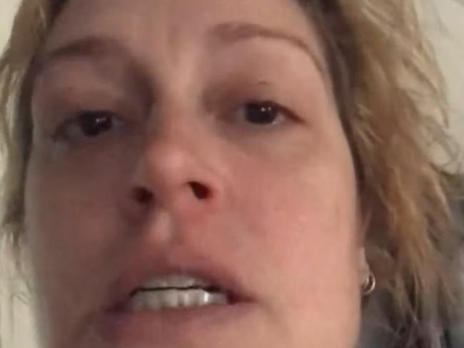 Tziporah Malkah is pictured in a video still from footage posted to her YouTube account where she goes on a bizarre tirade pertaining to the NSW bushfires. Picture: YouTube