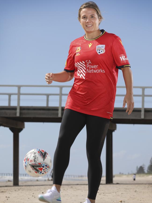 Adelaide United import Amber Brooks will again spend the summer living at Henley Beach. Picture: Dean Martin/AAP Image