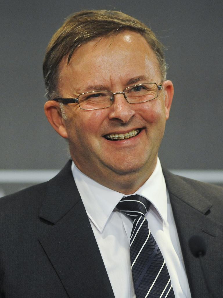 Anthony Albanese gives a speech at the National Press Club in Canberra in 2012. Picture: AAP Image/Lukas Coch