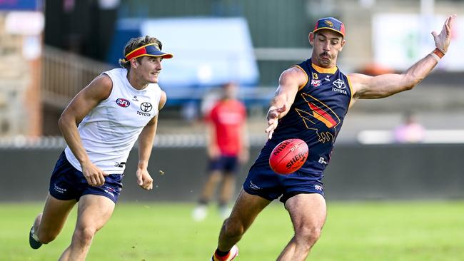 Taylor Walker in full flight on the track. Picture: Mark Brake