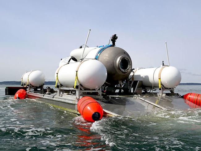 The Titan submersible which suffered a ‘catastrophic implosion’ while descending to the wreck of the Titanic. Picture: OceanGate Expeditions/AFP