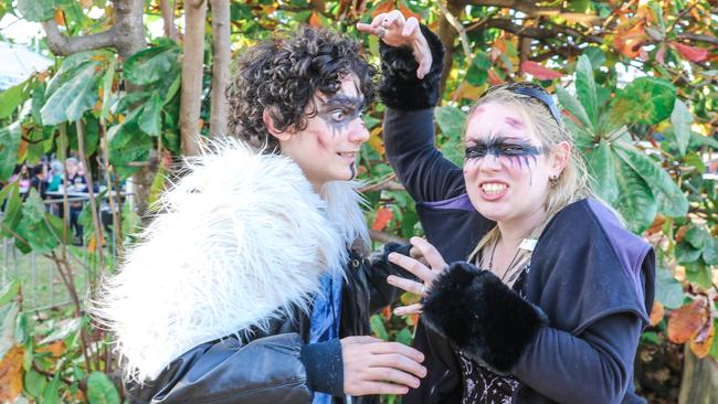 Samuel and Heather Perry at the annual Dinah Beach Yacht Club Viking Funeral. Picture: Glenn Campbell