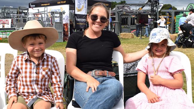 Ashton Sewell, Halana Haber and Lacey Sewell at Beef Australia 2024. Picture: Aden Stokes