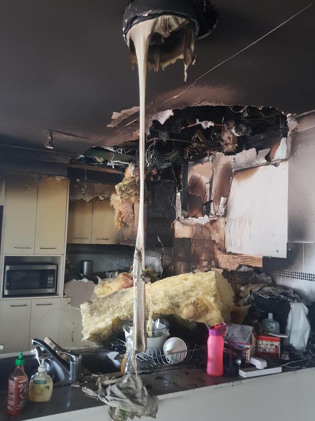 The fire started in the rangehood of the kitchen. Picture: FRNSW Hornsby