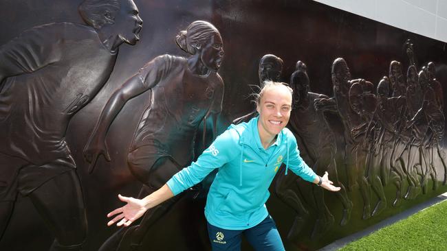 Tameka Yallop at the new Tribute to the Matildas at Suncorp Stadium.