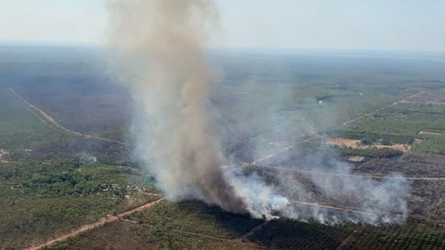 A fire has broken out - again - in the Darwin River Area, forcing the redeployment of crews. Source: Bushfires NT.