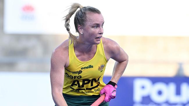 Captain Jane Claxton said mindfulness was helping the Hockeyroos focus on success. Picture: Luis Veniegra/SOPA Images/LightRocket via Getty Images