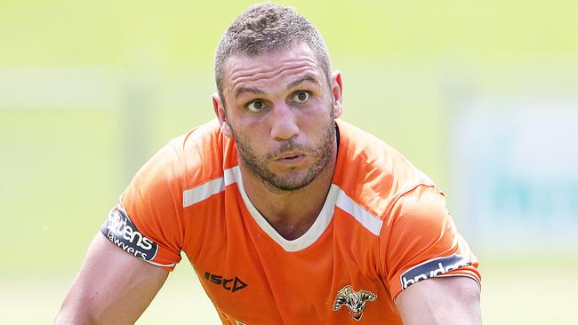 Robbie Farah in camp with the West Tigers at Nelson Bay. Picture by Peter Lorimer.