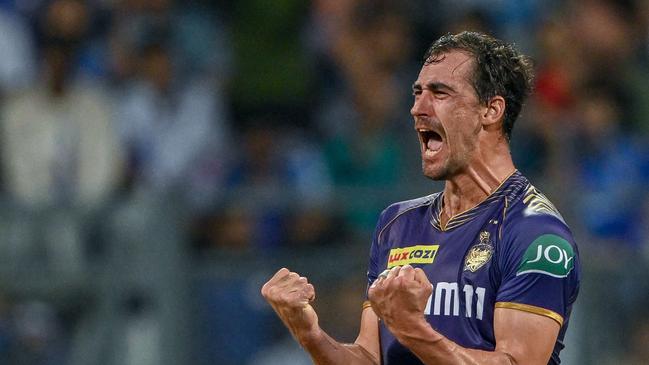 Kolkata Knight Riders' Mitchell Starc. Photo by INDRANIL MUKHERJEE / AFP