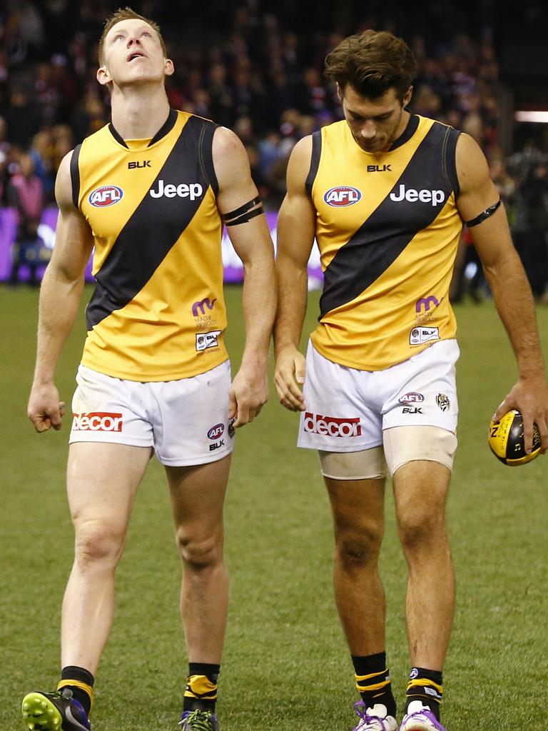 But teammate Alex Rance, right, told Riewoldt how relatable he was. Picture: Michael Klein