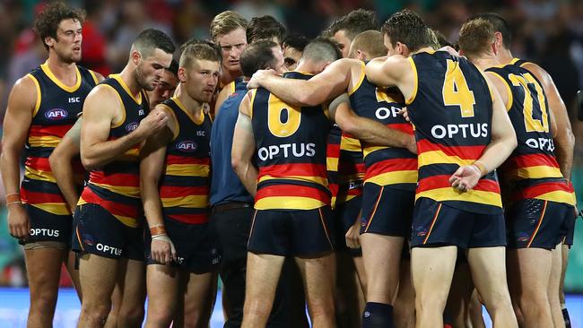 Jason Dunstall said 2017 minor premier Adelaide’s didn’t need to “reinvent the wheel” after missing consecutive finals series but conceded a breakdown in relationships between some players and coaches had thwarted progress. Picture: Cameron Spencer/AFL Media/Getty Images