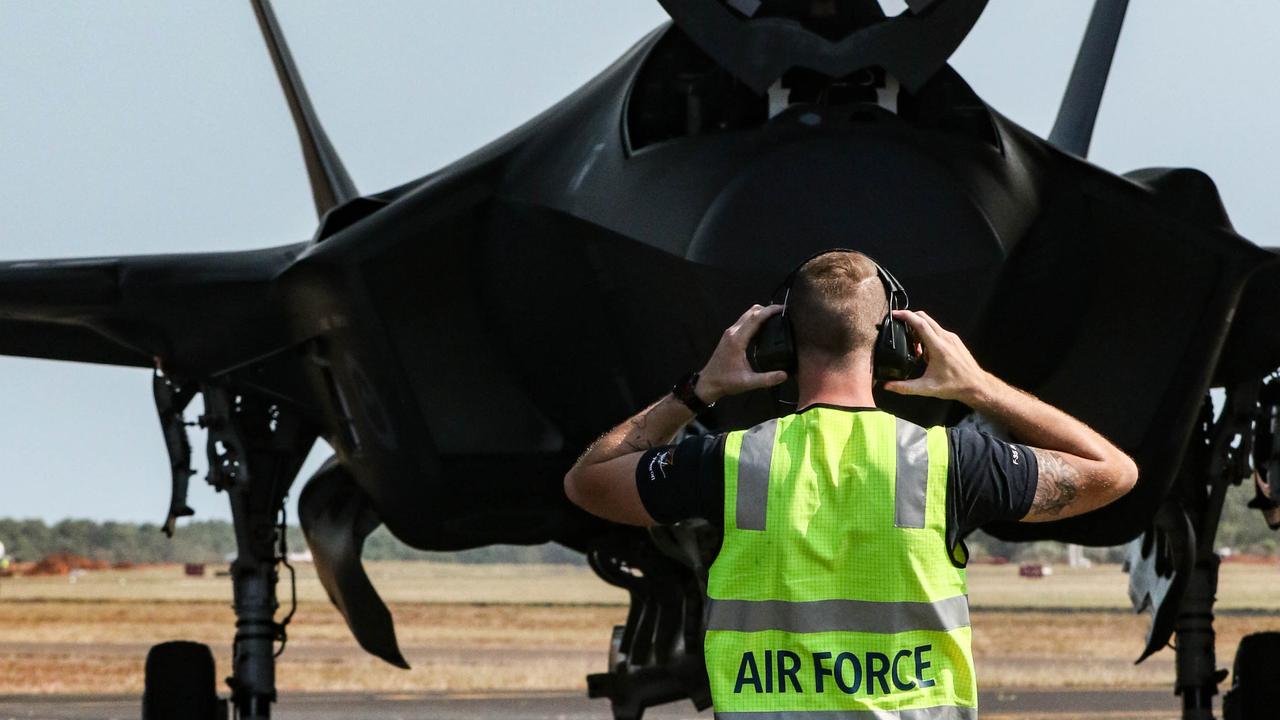 One of RAAF's new additions , The F-35A Lightning 2 will be among 50 fighting planes involved in Exercise Arnhem Thunder 21 over the Top End . Picture Glenn Campbell