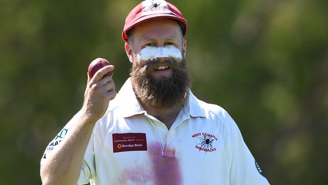 Michael Pratt in action for West Coburg. Picture: Julian Smith)