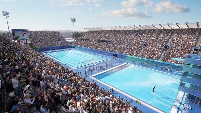 A render of the Commonwealth Games pool to be built at Armstrong Creek near Geelong.