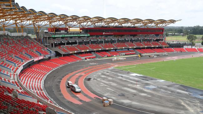 The Gold Coast Suns’ home ground Metricon Stadium is being converted into a venue for the Commonwealth Games. Picture: Richard Gosling