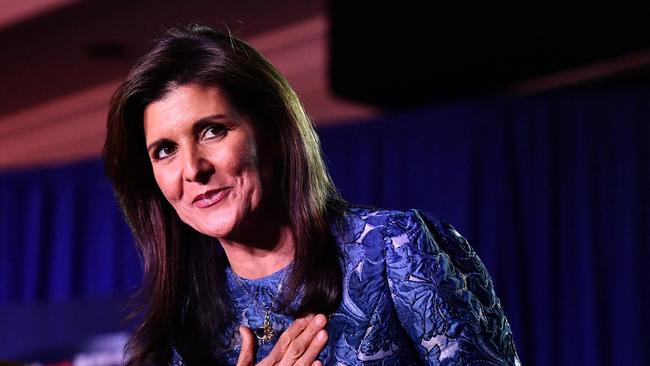 Republican presidential hopeful and former UN Ambassador Nikki Haley in Concord, New Hampshire. Picture: AFP