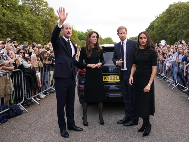 The former Fab Four put on a united front outside Windsor Castle after the death of the Queen. Picture: Getty Images