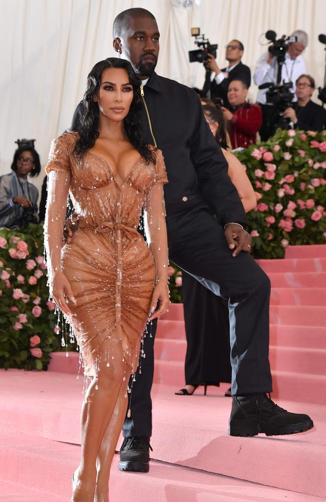 Kim Kardashian and Kanye West, who wore Yeezys to the Met Gala. Picture: AFP