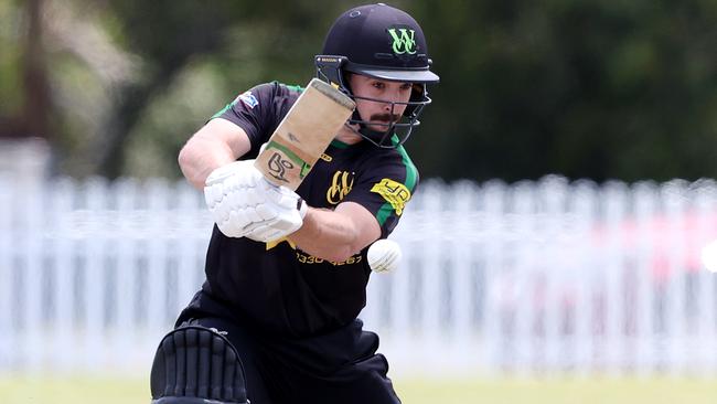 Westmeadows batsman Clayton Campbell. Picture: George Salpigtidis