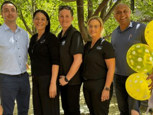 Bluebird Early Education Cobram team: Greg Smith – head of finance, Kara Parata – operations manager, Rebecca Clemson - centre manager,  Caroline Buttrum – head of administration and Adrian Fonseca – owner. Picture: Supplied