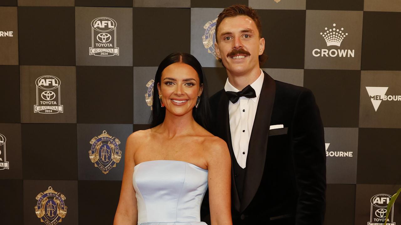 Melbourne FC player Jake Lever and wife Jessica. . Pic: Michael Klein