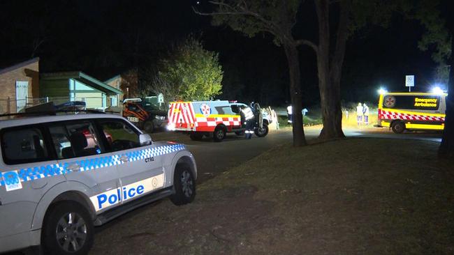Emergency services at the scene in southwest Sydney. Picture: TNV