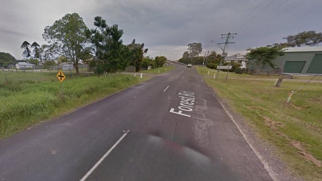 Forest Rd, Woodburn, where a man in his late teens was struck by a passing car on Friday night then flown to Gold Coast University Hospital in a serious condition.