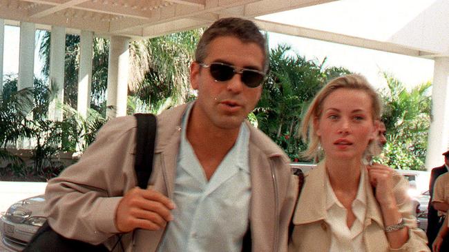 George Clooney with girlfriend Celine Balitran arriving on the Gold Coast.