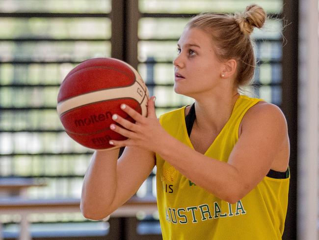 Australian Opals basketball training on the Gold Coast at the Gold Coast Sports and Leisure Centre, Carrara. Player Shyla Heal.   Picture: Jerad Williams