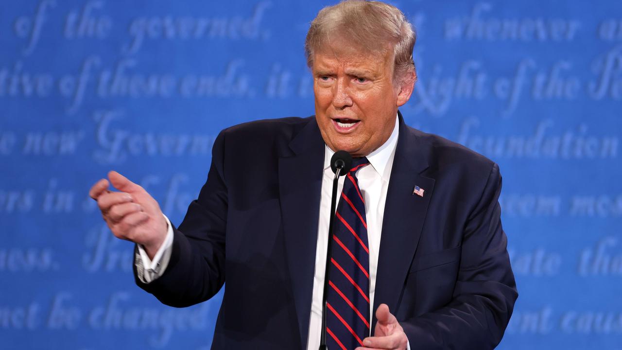 US President Donald Trump participates in the first presidential debate against Democratic presidential nominee Joe Biden. Picture: Win McNamee/Getty Images/AFP