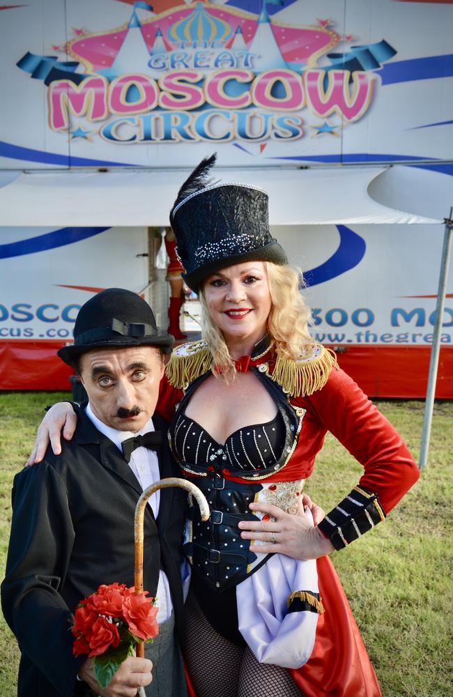 Clown Gagik and vocalist Diana Holt from the Great Moscow Circus which has arrived in Mackay. Picture: Rae Wilson