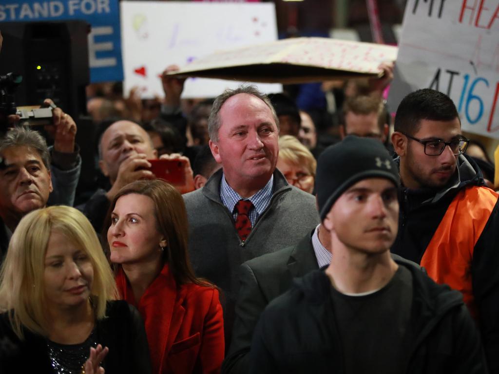 Barnaby Joyce during the rally against the Reproductive Health Care Reform Bill. Picture: Justin Lloyd