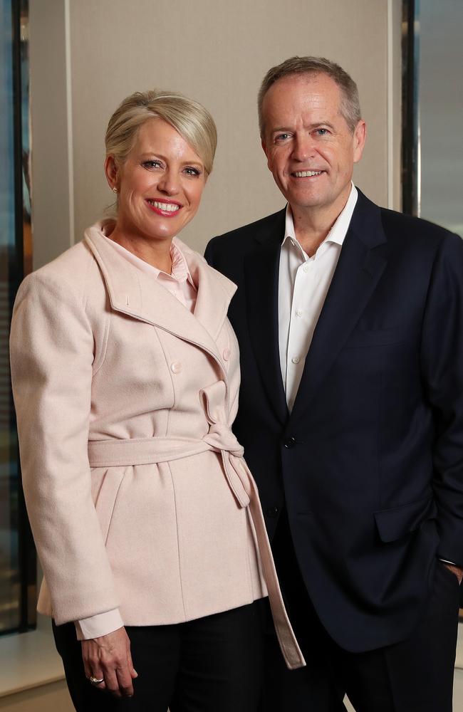 Shorten and wife Chloe on the campaign trail in Melbourne. Picture: Liam Kidston