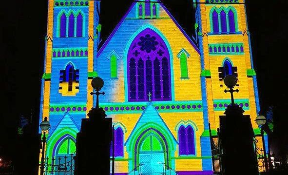 Photos of the Lights of Christmas display at the Rockhampton St Jospeh's Cathedral. Picture: Matthew Standing