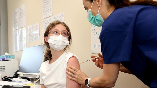 Australian children aged under 12 are not yet approved to get the jab. Picture: Jane Dempster